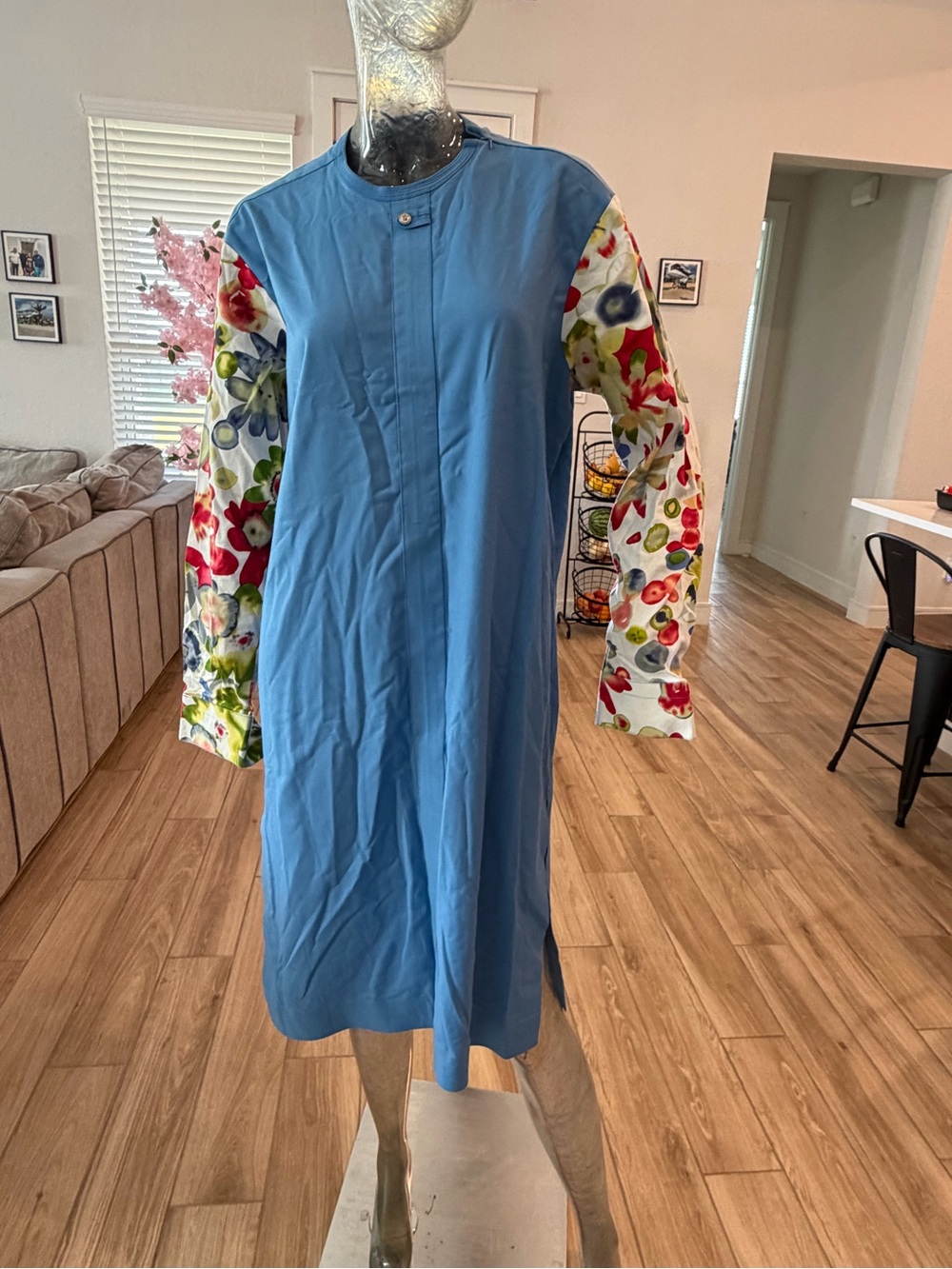 Blue Floral Sleeve Women’s Kaftan
